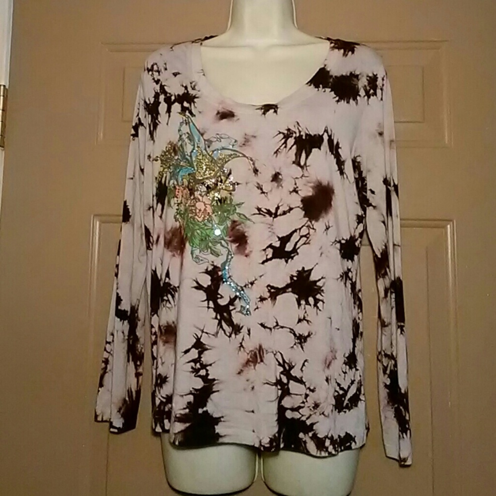 GOLBARY TIE DYED L/S TOP-SIZE 4-PERFECT CONDITION